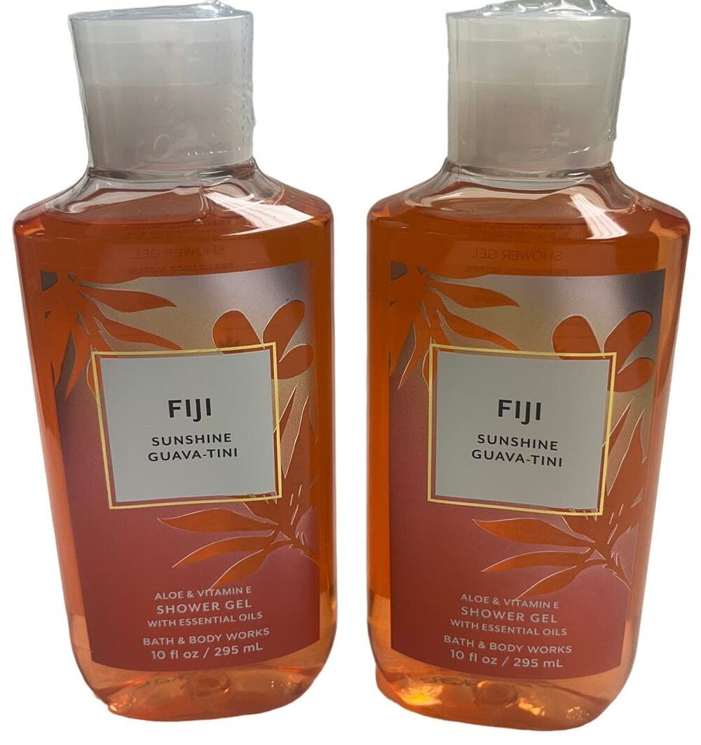 2 x Bath & Body Works FIJI SUNSHINE GUAVA-TINI Aloe & Vitamin E shower gel